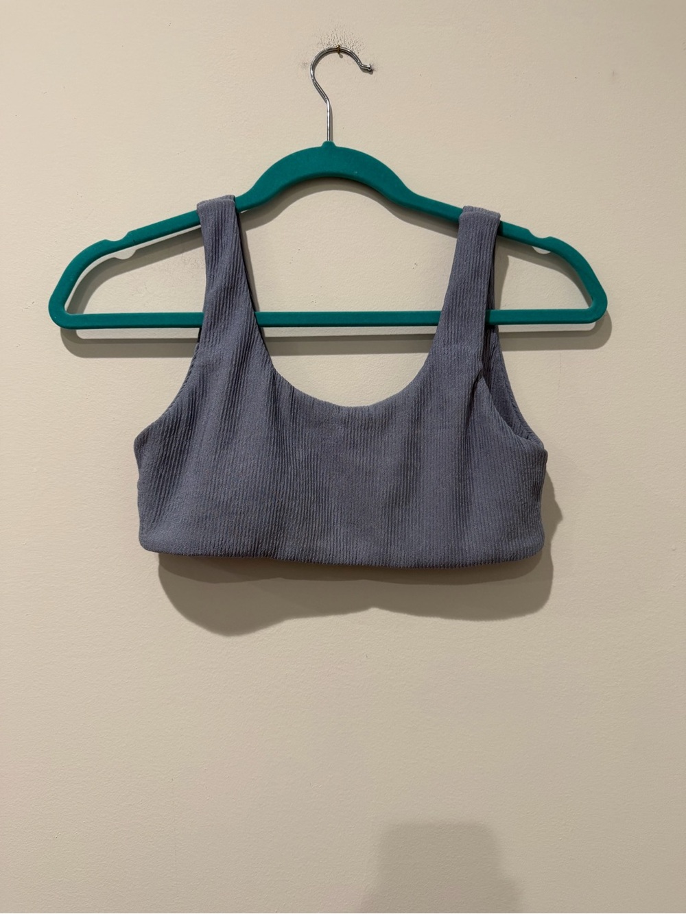 Ribbed Bikini Top - Dusty Blue